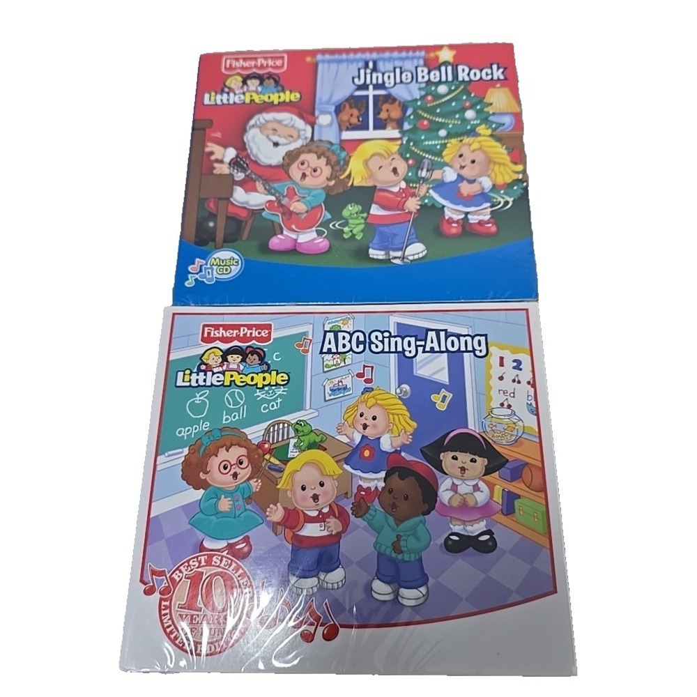 Fisher-Price Little People Music CD Lot of 2 Jingle Bell Rock ABC's‎ Sing A Long